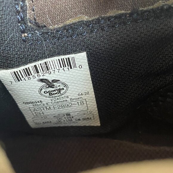 Georgia Mens Size 12 M Chelsea Eagle One Steel Toe Work Boot Waterproof GB00315 - Picture 6 of 16